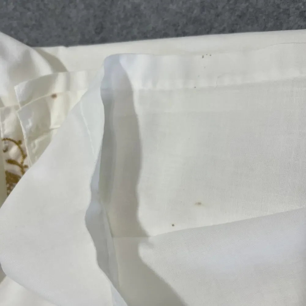 Vtg WAMSUTTA Superlin Standard Twin‎ Flat Sheet No Iron 70s USA Gold White